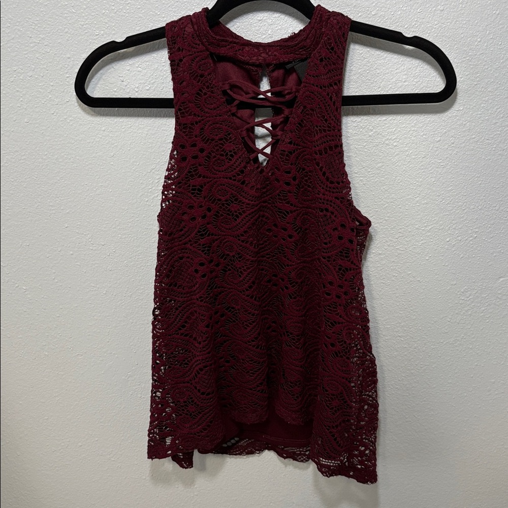 🛍 RUE-21 Burgundy lace halter top